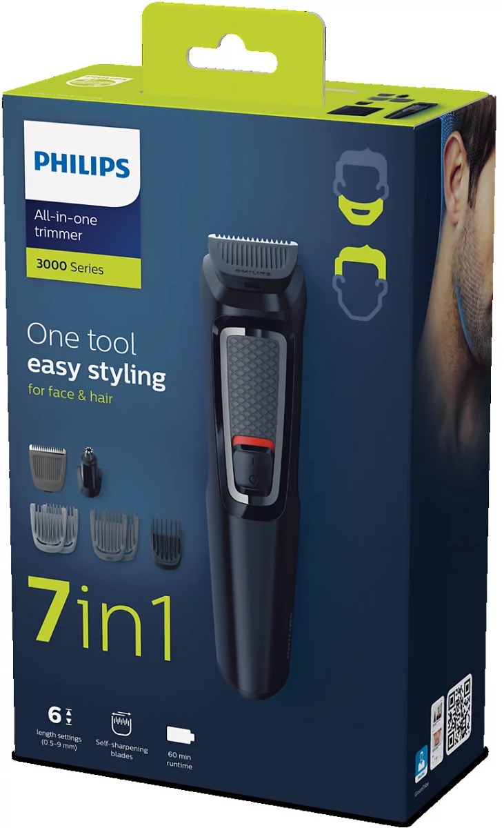 Philips Series 3000 7-in-1 Σετ Επαναφορτιζόμενης Κουρευτικής Μηχανής MG3720/15 Philips