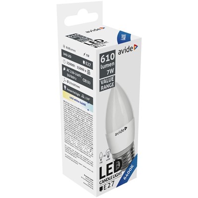 Avide Value LED Κερί E27 7W Ψυχρό 6400K Avide