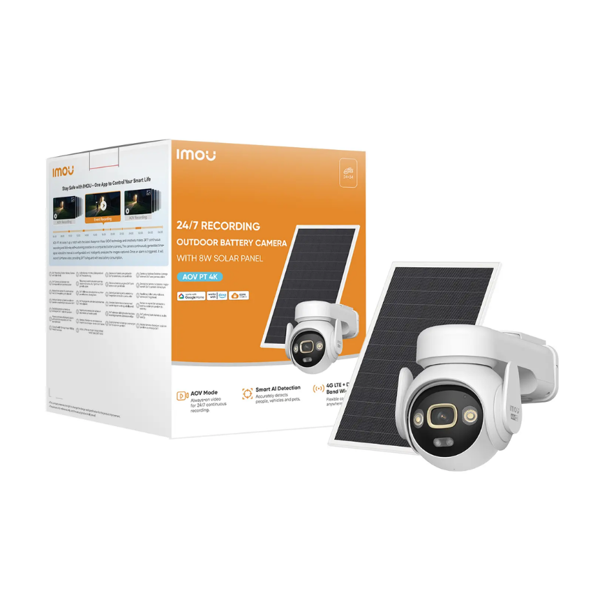 IMOU IP CAMERA AOV PT 4K (8MP) KIT 4G (With SIM) WIFI IPC-SA7E-T-8M1T3/FSP008 IMOU