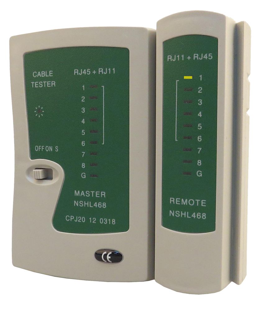 POWERTECH tester καλώδια δικτύου & τηλέφωνου CAB-N044 για RJ11/RJ12/RJ45 POWERTECH