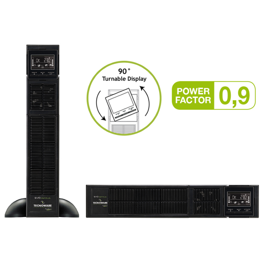 TECNOWARE UPS EVO DSP PLUS 2400 R/T HE PF 0.9 IEC TOGETHER ON TECNOWARE