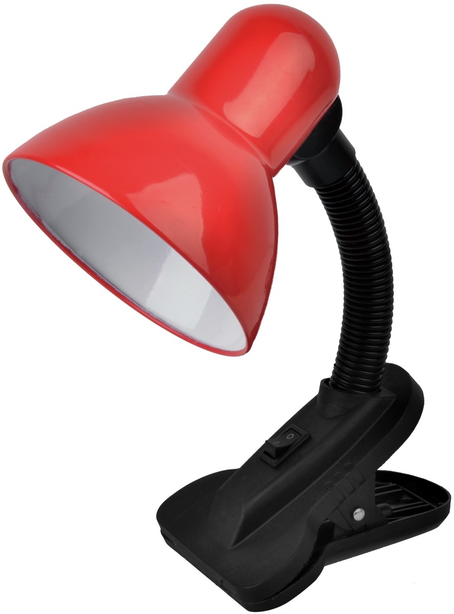 Avide Basic Φωτιστικό Γραφείου Κλιπ Κόκκινο Max 60W Avide