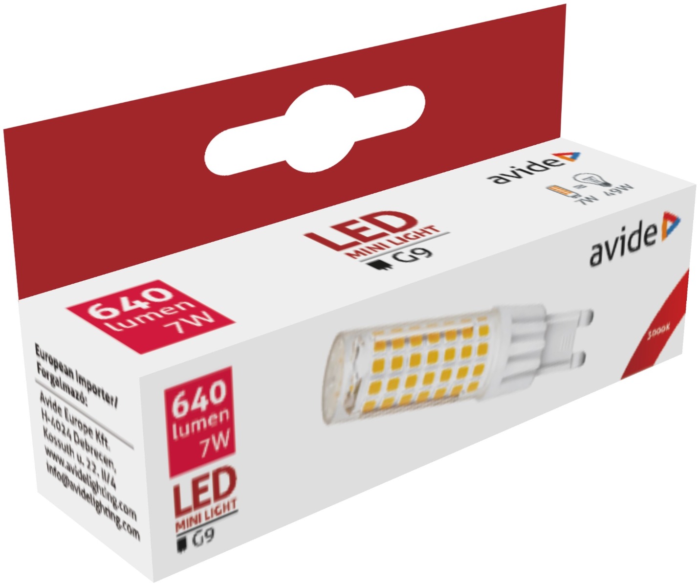 Avide LED 7W G9 220° Θερμό 3000K flat Avide