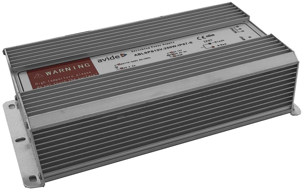 Avide Τροφοδοτικό Ταινιών LED 12V 250W IP67 Slim Avide