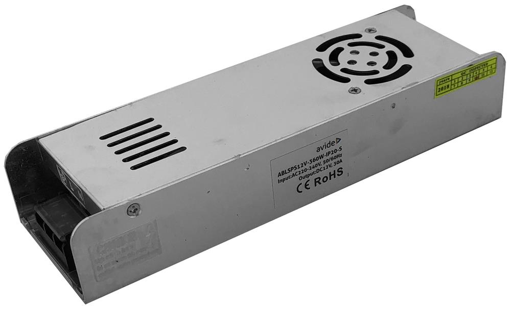 Avide Τροφοδοτικό Ταινιών LED 12V 360W IP20 Slim Avide