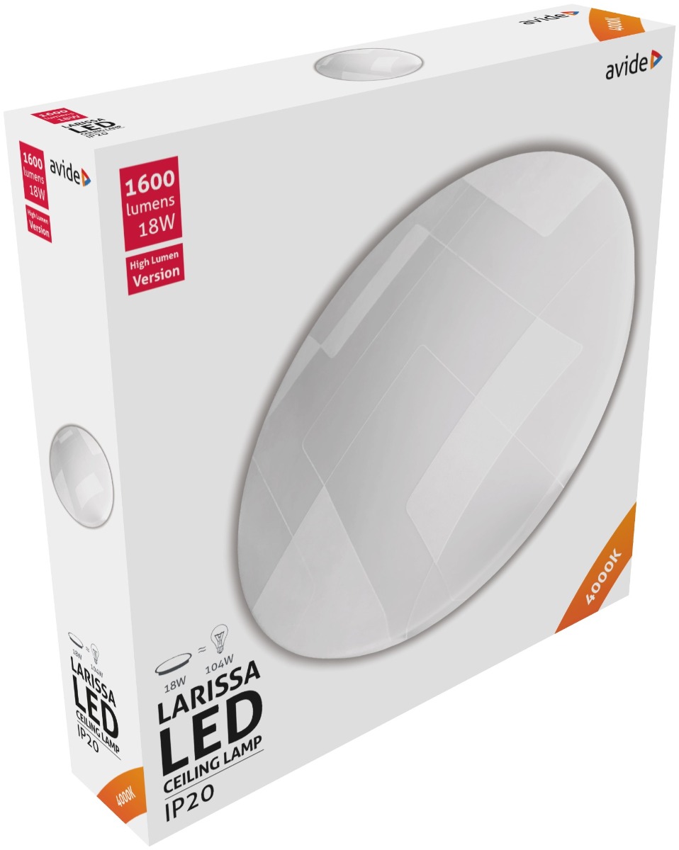 Avide LED Μοντέρνα Πλαφονιέρα Οροφής Larissa 18W 325*65.0mm Λευκό 4000K Avide