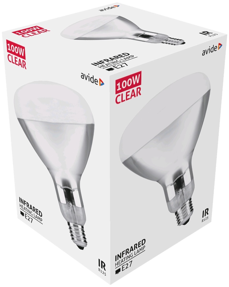Avide Λάμπα Υπερύθρων E27 100W Διάφανο Avide