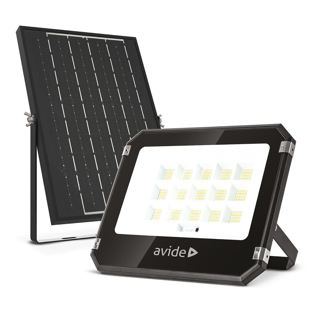 Avide LED Ηλιακός Προβολέας 100W CCT με Ξεχωριστό Ηλιακό Πάνελ και Τηλεχειριστήριο Avide