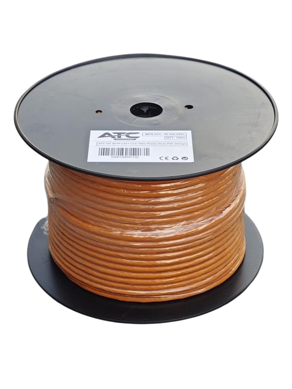 107 Στροφείο SFTP CAT7 CCA PVC Πορτοκαλί 100m Atc