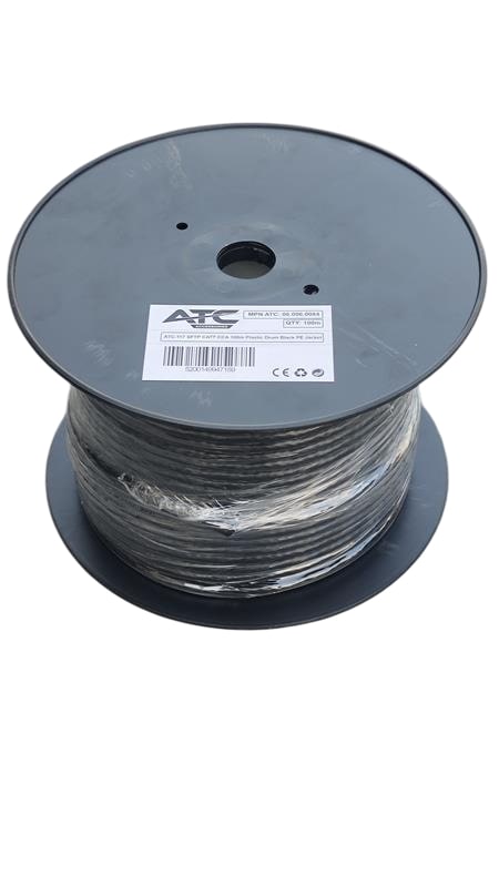 117 Στροφείο SFTP CAT7 CCA με PE Περίβλημα Μαύρο 100m Atc
