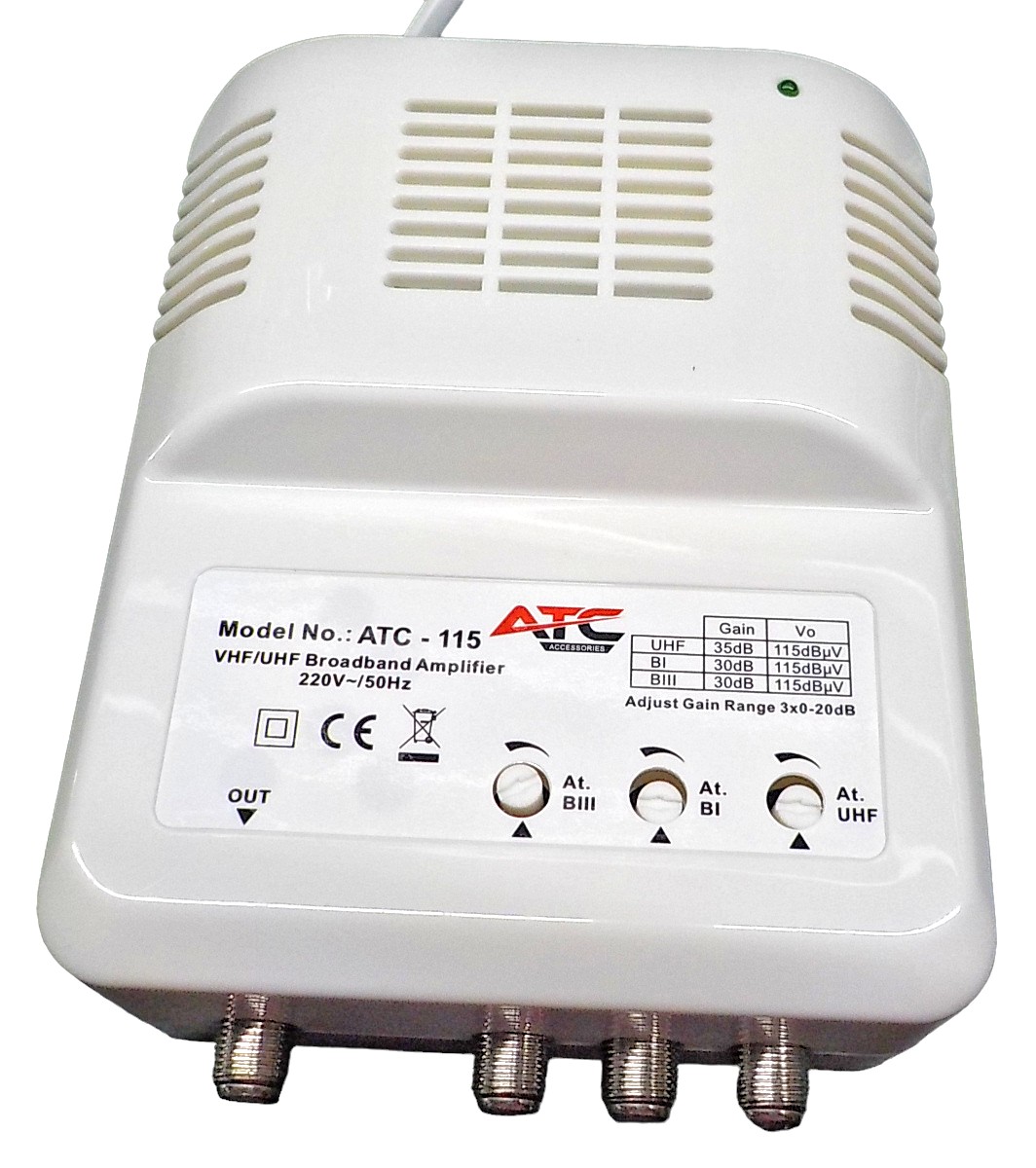 ATC Κεντρικός Ενισχυτής ATC-115 UHF/VHF 35dB/30dB Atc