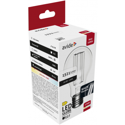 Avide LED White Filament Σφαιρική 10.5W E27 WW 2700K Avide