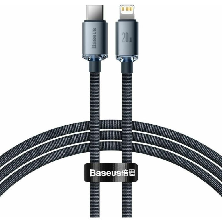 Baseus Crystal Shine Braided USB-C to Lightning Cable 20W Μαύρο 1.2m (CAJY000201)