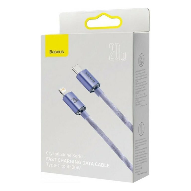 Baseus Crystal Shine Braided USB-C to Lightning Cable 20W Μωβ 2m (CAJY000305)