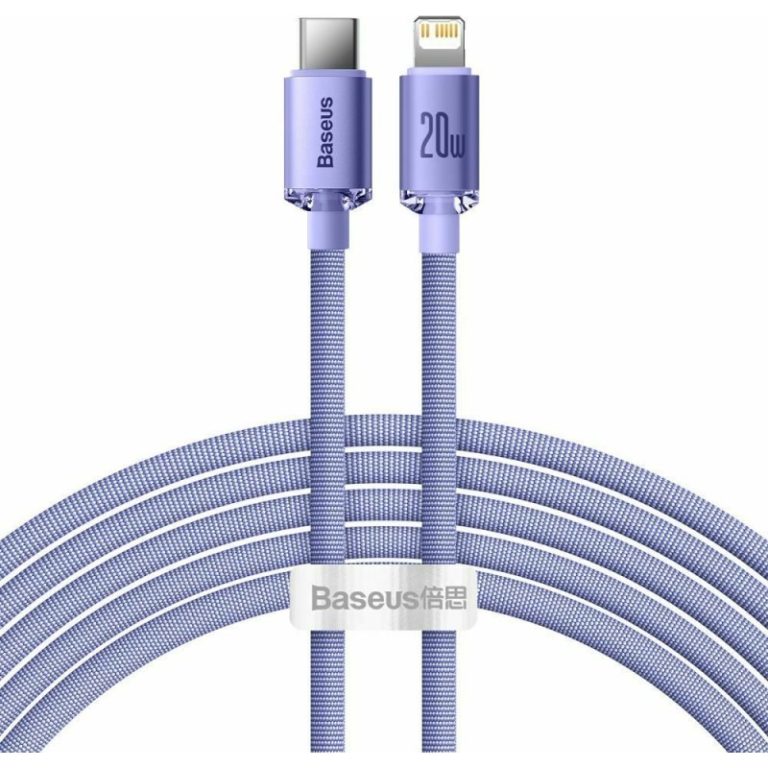 Baseus Crystal Shine Braided USB-C to Lightning Cable 20W Μωβ 2m (CAJY000305) - Baseus