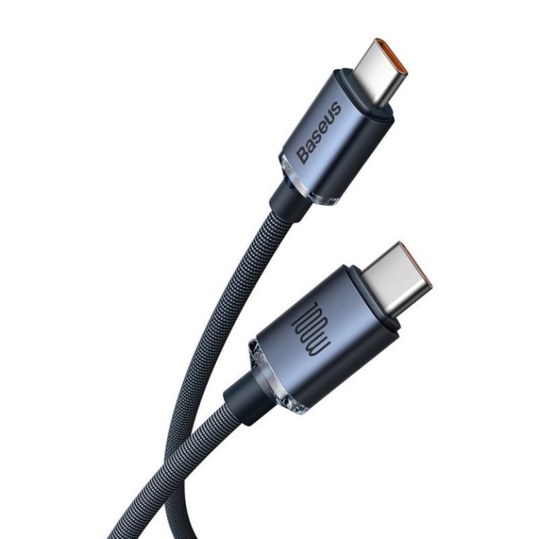 Baseus Crystal Shine Series USB 2.0 Cable USB-C male - USB-C 100W Μαύρο 2m CAJY000701