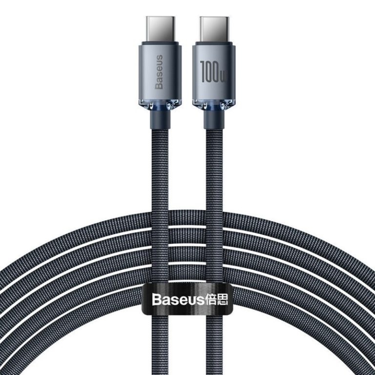 Baseus Crystal Shine Series USB 2.0 Cable USB-C male - USB-C 100W Μαύρο 2m CAJY000701 - Baseus