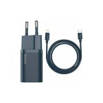 Baseus Φορτιστής με Θύρα USB-C και Καλώδιο USB-C - Lightning 20W Power Delivery Μπλε (Super Si)