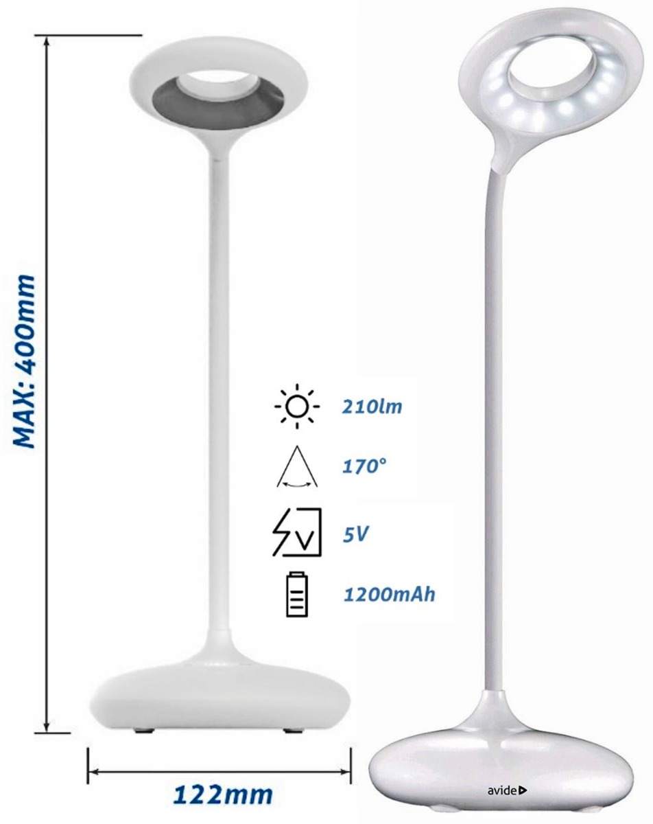 Avide LED Φωτιστικό Γραφείου Minimal Άσπρο 4W Avide