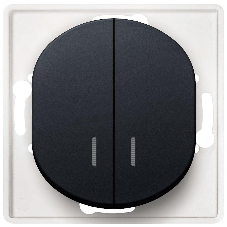 EON E626.E1 Serial switch with indication without cover frame soft-touch black Eon