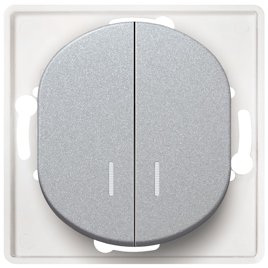 EON E626.S Serial switch with indication without cover frame silver Eon
