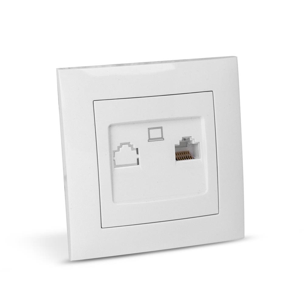 Entac Arnold Recessed wall LAN socket Cat5 White Entac