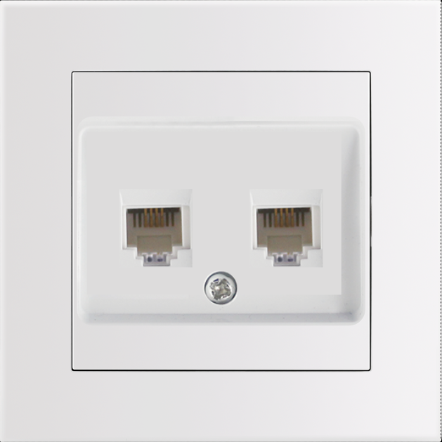 Entac Arnold Recessed wall LAN socket 2x Cat5 White Entac