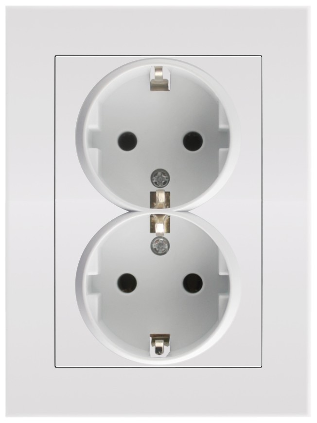 Entac Arnold Recessed wall socket 2x earthed White Entac