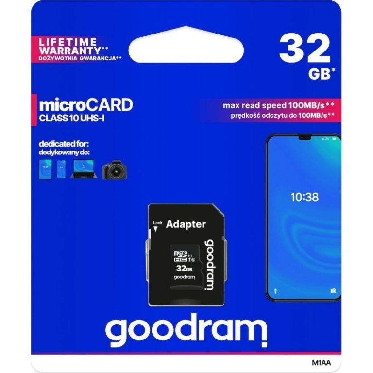 GoodRAM M1AA microSDHC 32GB Class 10 U1 UHS-I με αντάπτορα