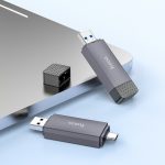 Hoco Card Reader 2in1 Usb A + Type C 2.0 Metal Gray