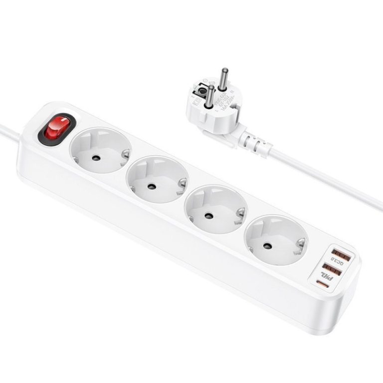 Hoco Πολύπριζο 4 Θέσεων με 2 USB-A