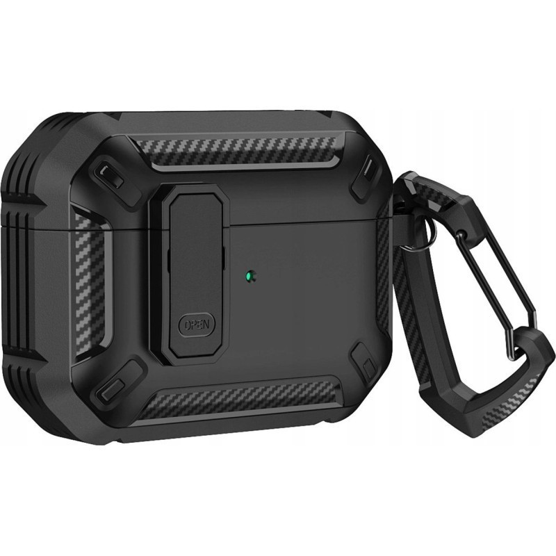Hurtel Case Θήκη με Γάντζο σε Μαύρο χρώμα για Apple AirPods 4 - HURTEL