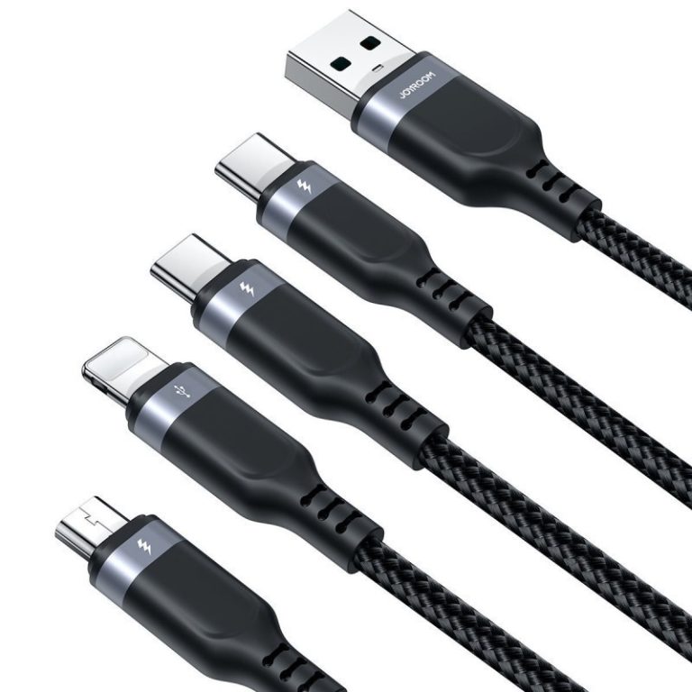 Joyroom S-A18 Braided USB to Lightning / Type-C / micro USB Cable 5A Μαύρο 1.2m