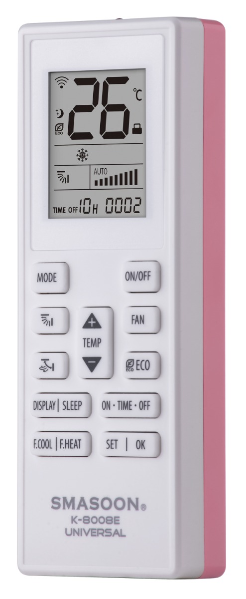 SMASOON K-8008E Universal Τηλεχειριστήριο Κλιματισμού Ροζ Oem