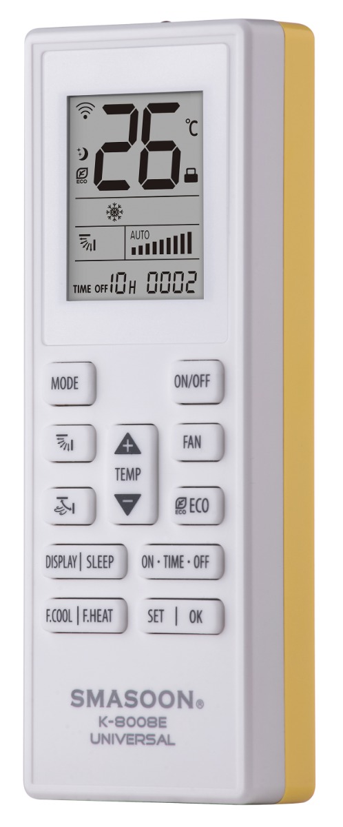 SMASOON K-8008E Universal Τηλεχειριστήριο Κλιματισμού Κίτρινο Oem