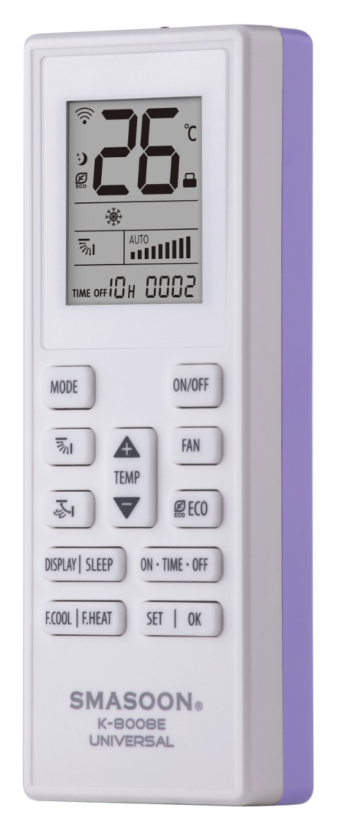 SMASOON K-8008E Universal Τηλεχειριστήριο Κλιματισμού Μωβ Oem
