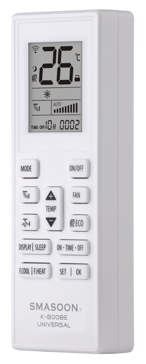 SMASOON K-8008E Universal Τηλεχειριστήριο Κλιματισμού Λευκό Oem