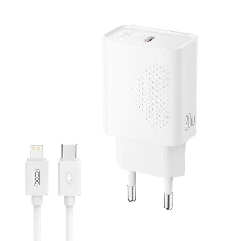 XO L160 (EU) Φορτιστής Ταχείας Φόρτισης με Θύρα Type-C & Καλώδιο Lighting 20W Kit (NB300) XO
