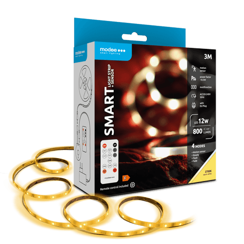 Modee Smart Ταινία LED 12W IP20 με Τηλεχειριστήριο & Αισθητήρα 2700K 800lm 3m Modee Lighting
