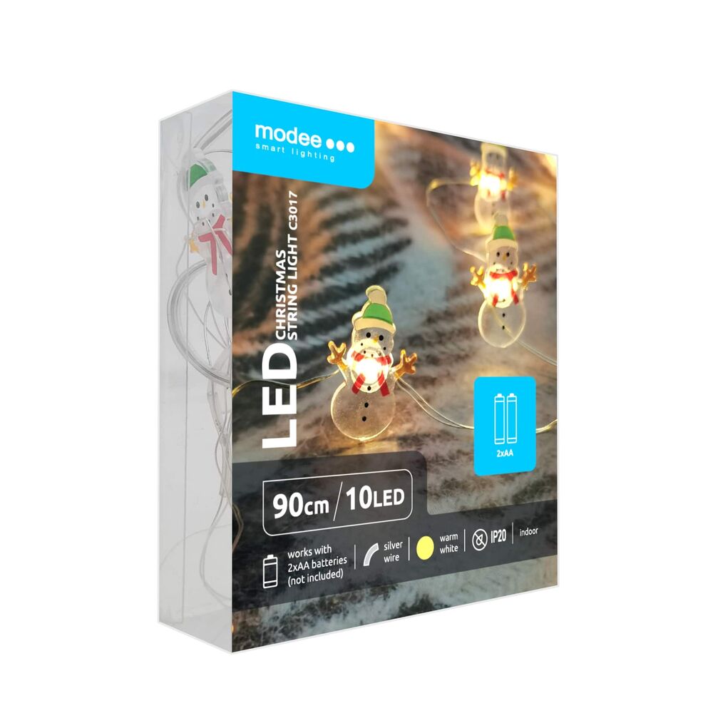 Modee Χριστουγεννιάτικα Φωτάκια LED με Μπαταρία (10LED/120cm/10cm) Θερμό Λευκό Modee Lighting