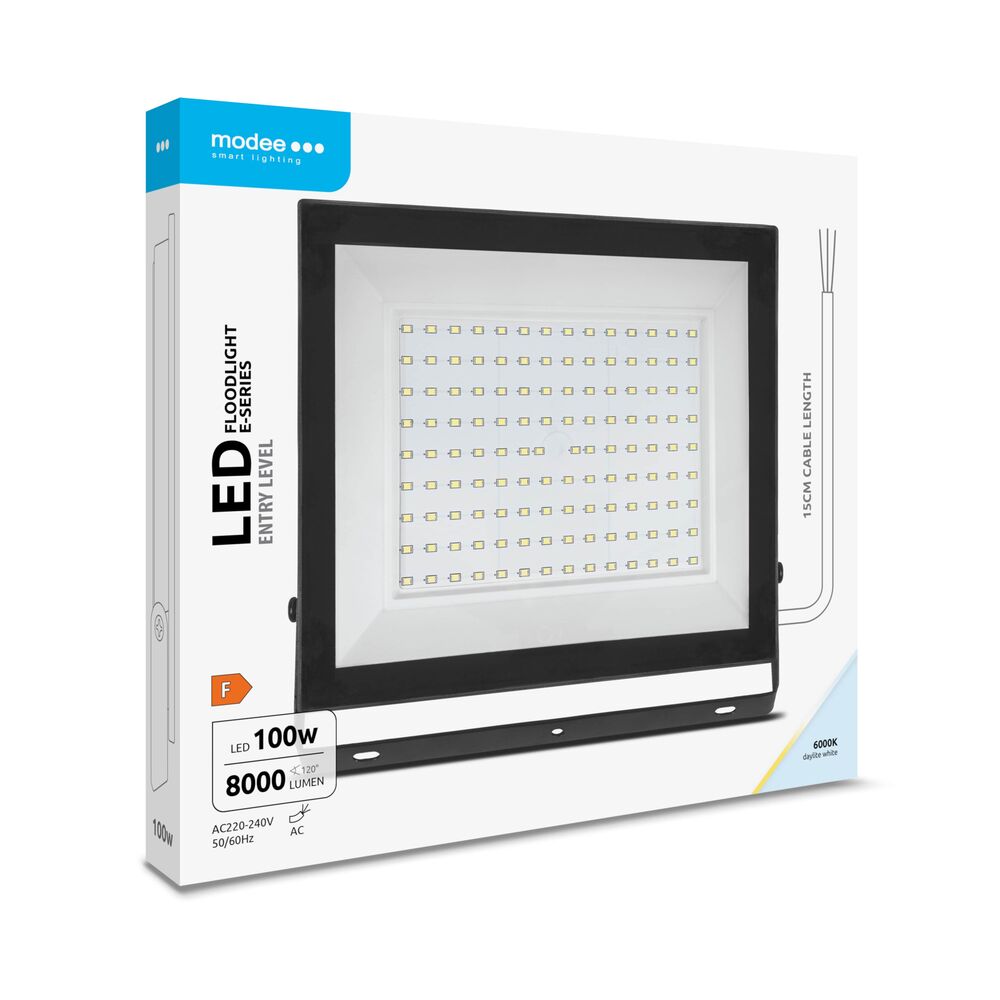 Modee Lighting Προβολέας LED E-series Slim 100W 120° 6000K 8000lm ERP Modee Lighting