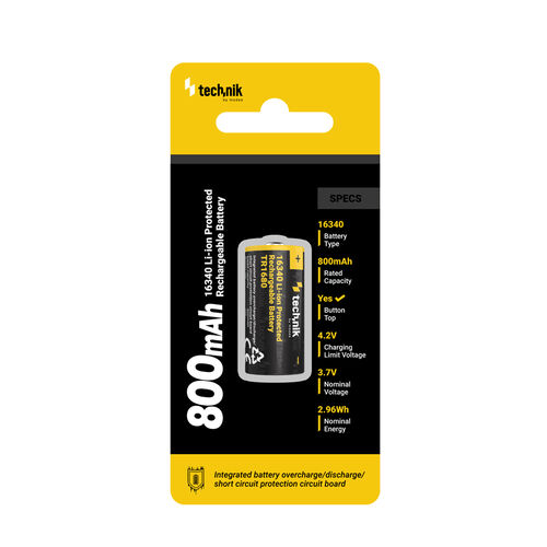 Technik Επαναφορτιζόμενη Μπαταρία 16340 RCR123 TR1680 800mAh 3