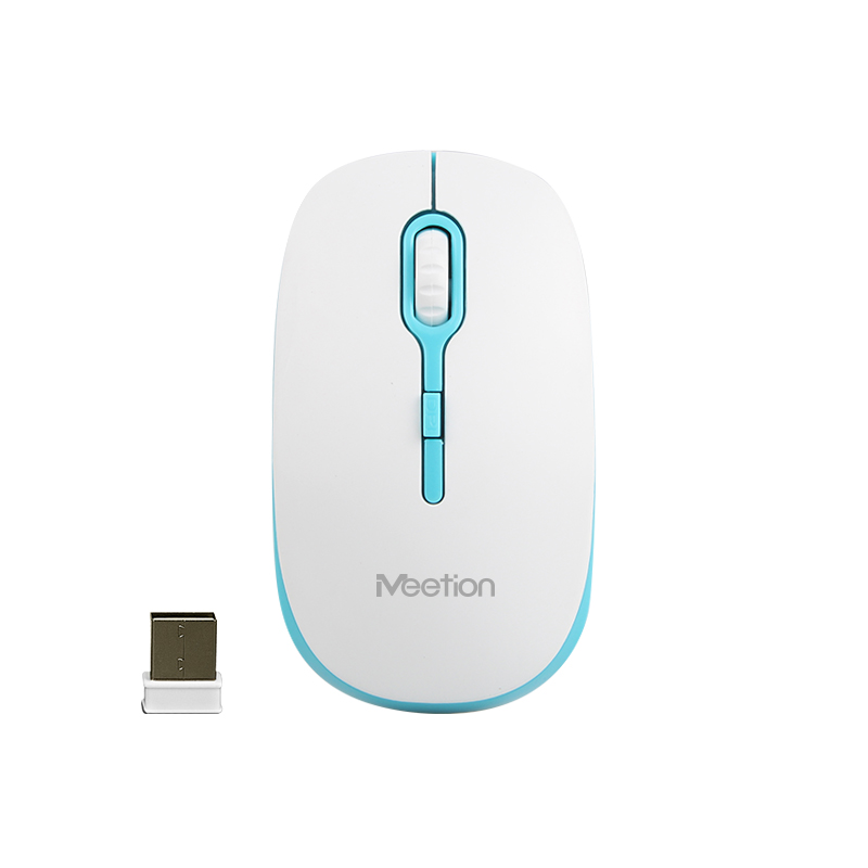 Meetion MT-R547 Ασύρματο Ποντίκι 2.4G Άσπρο & Μπλέ Meetion