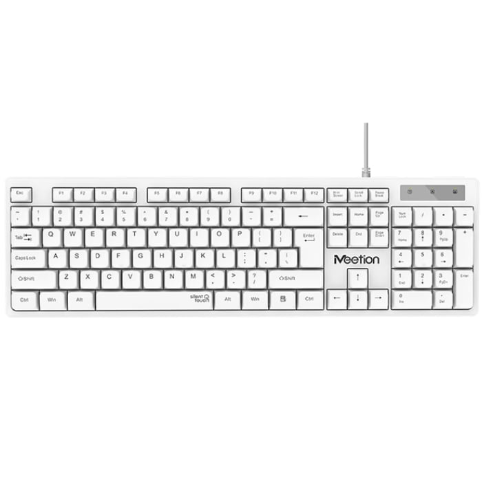 Meetion MT-K300 Standard USB Ενσύρματο Πληκτρολόγιο Λευκό Meetion