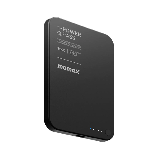 1-POWER Q.PASS 3000mAh Slim Magnetic Wireless Battery Pack (Black) Momax
