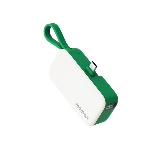 1-Power Mini 3-in-1 Power Bank 5000mAh USB-C Green Momax