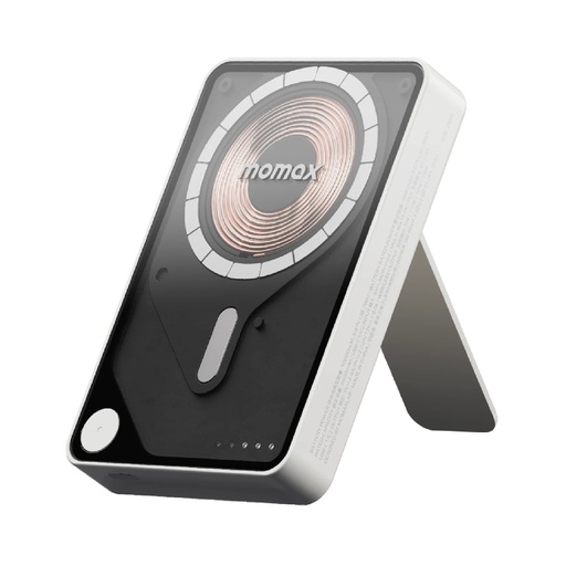 1-Power X Pro+ Magnetic Wireless Power Bank 10000mAh With Built-In USB-C Cable White Momax