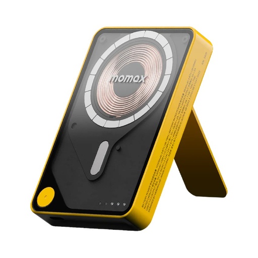 1-Power X Pro+ Magnetic Wireless Power Bank 10000mAh With Built-In USB-C Cable Yellow Momax