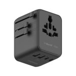 1-World² 5-Port Mini Universal Travel GaN Charger 70W with Dual AC Black Momax