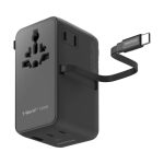 1-World²⁺ 4-Port Mini Universal Travel GaN Charger with Built-In Retractable Cable 100W with Dual A Momax